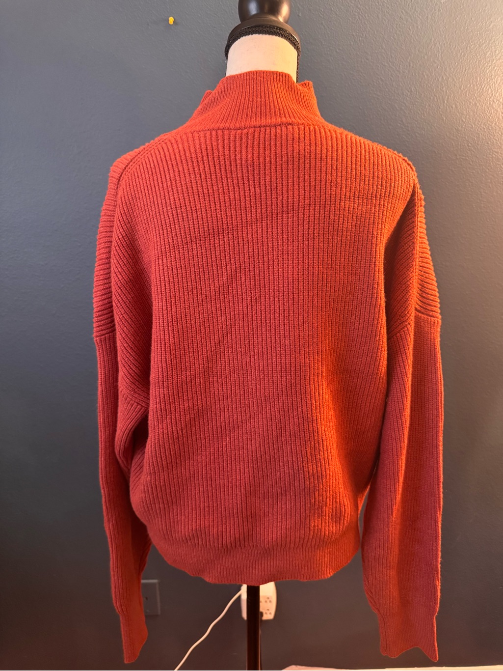 Relaxed Cowl Neck Sweater In Rust — image 3 of 5